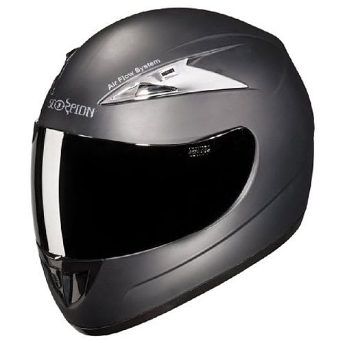 HELMET SCORPION WITH MIRROR VISOR FULL FACE MATT BLACK STUDDS